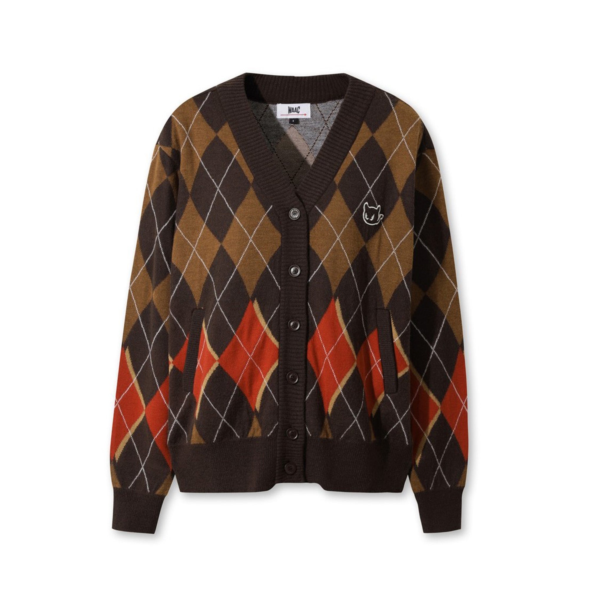 WAAC ボアニット セーター レッド サイズ2 WAAC 【美品】ワック セーター ミントブルー系 ニット ロゴ レディース