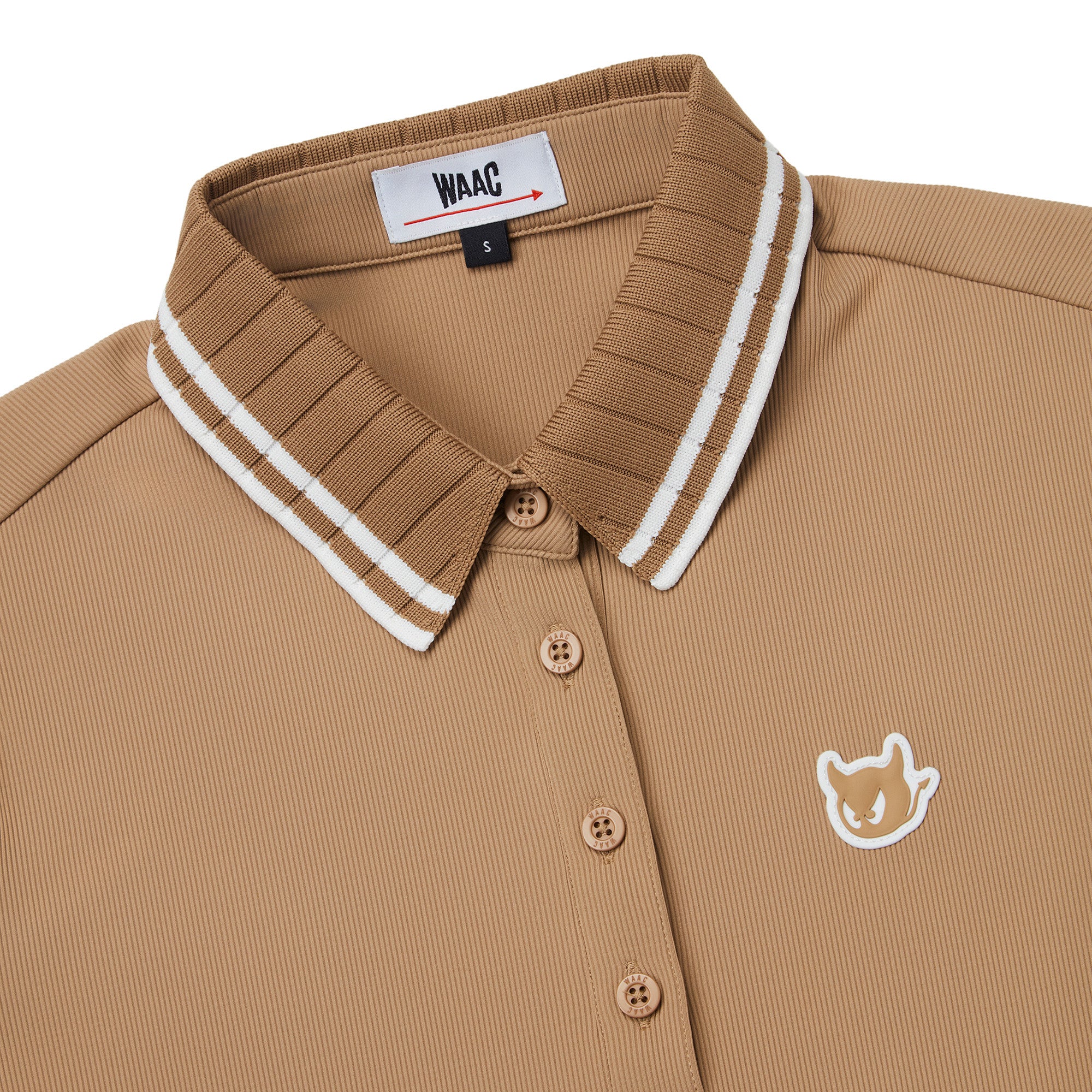 WOMEN リブポロシャツ ホワイト