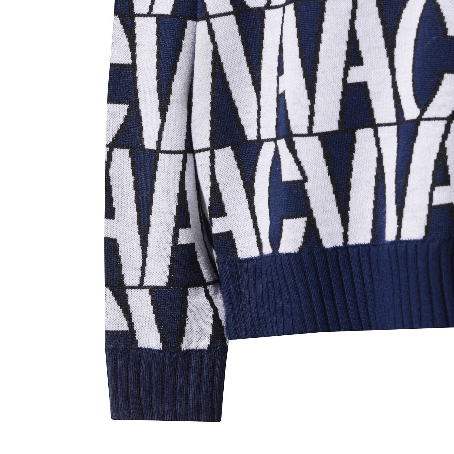 MEN ロゴパターンクルーネックセーター ネイビー