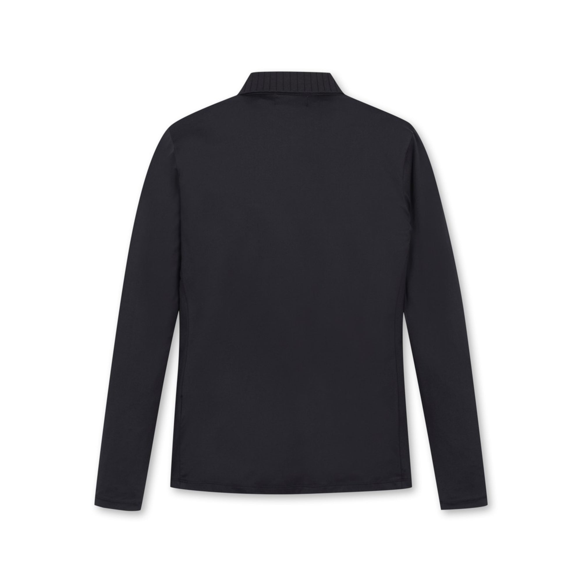 WOMEN ESSENTIAL長袖ポロシャツ ブラック