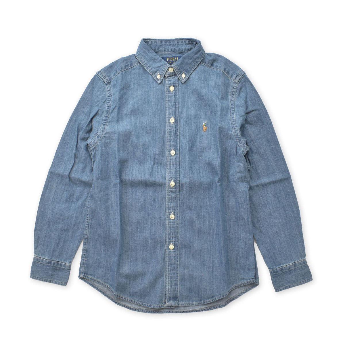 ポロ ラルフローレン シャンブレーシャツ 長袖シャツ ボーイズ ブルー