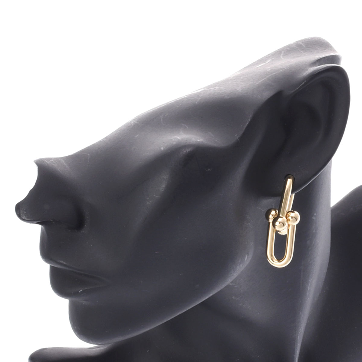 ティファニー ハードウェア ラージリンク ピアス ゴールド K18イエロー