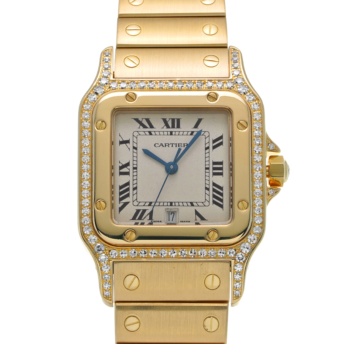 カルティエ サントス ガルベ LM WM3005C5 シルバー メンズ 時計 【中古