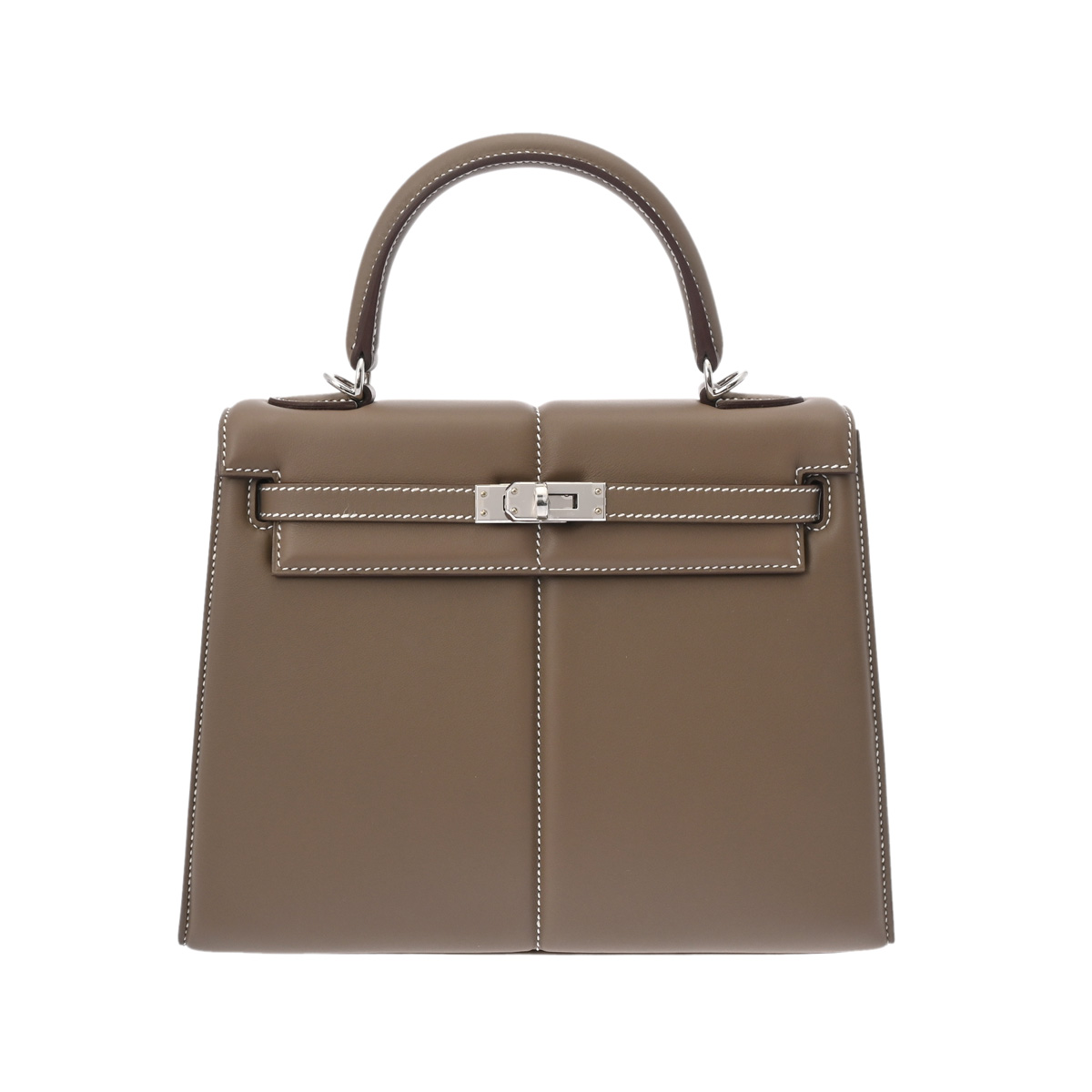 エルメス ケリー 25 外縫い パデッド エトゥープ ヴォースイフト