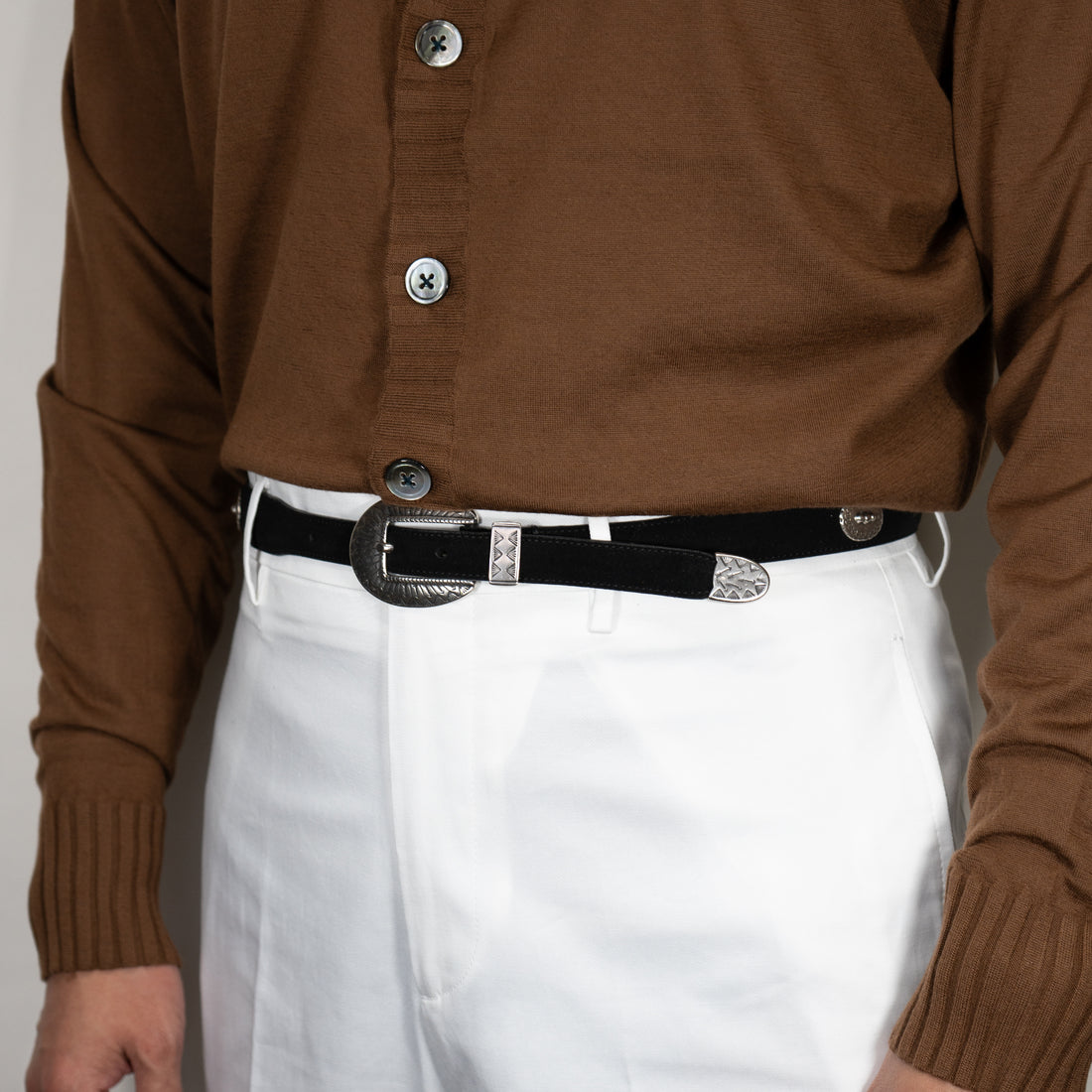 ALBERTO LUTI/Suede Concho Belt/Black – WEARLNESS