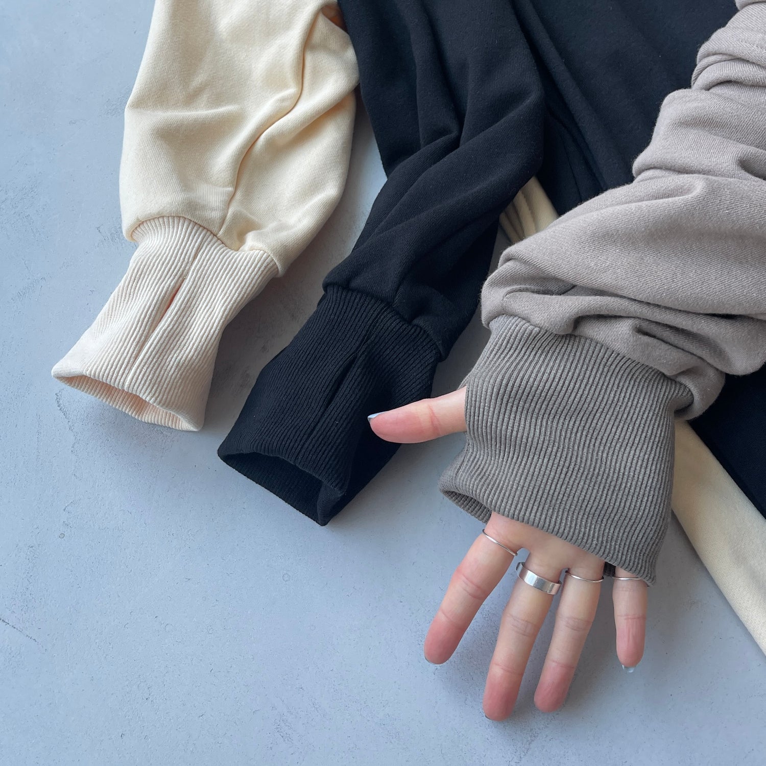 high neck half zip up sweat one piece / black [3size] （ハイネック