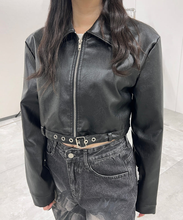 クロップドシングルライダースジャケット – WEGO ONLINE STORE