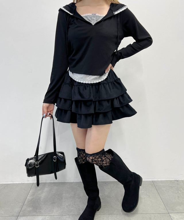 ベロア3段フリルミニスカート – WEGO ONLINE STORE