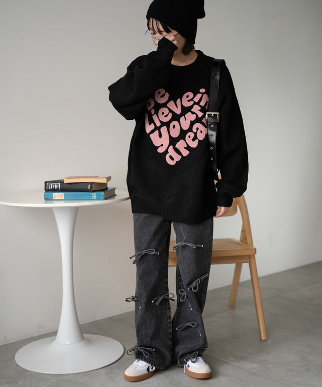 フラッフィーグラフィックBIGニットプルオーバー｜WEGO（ウィゴー