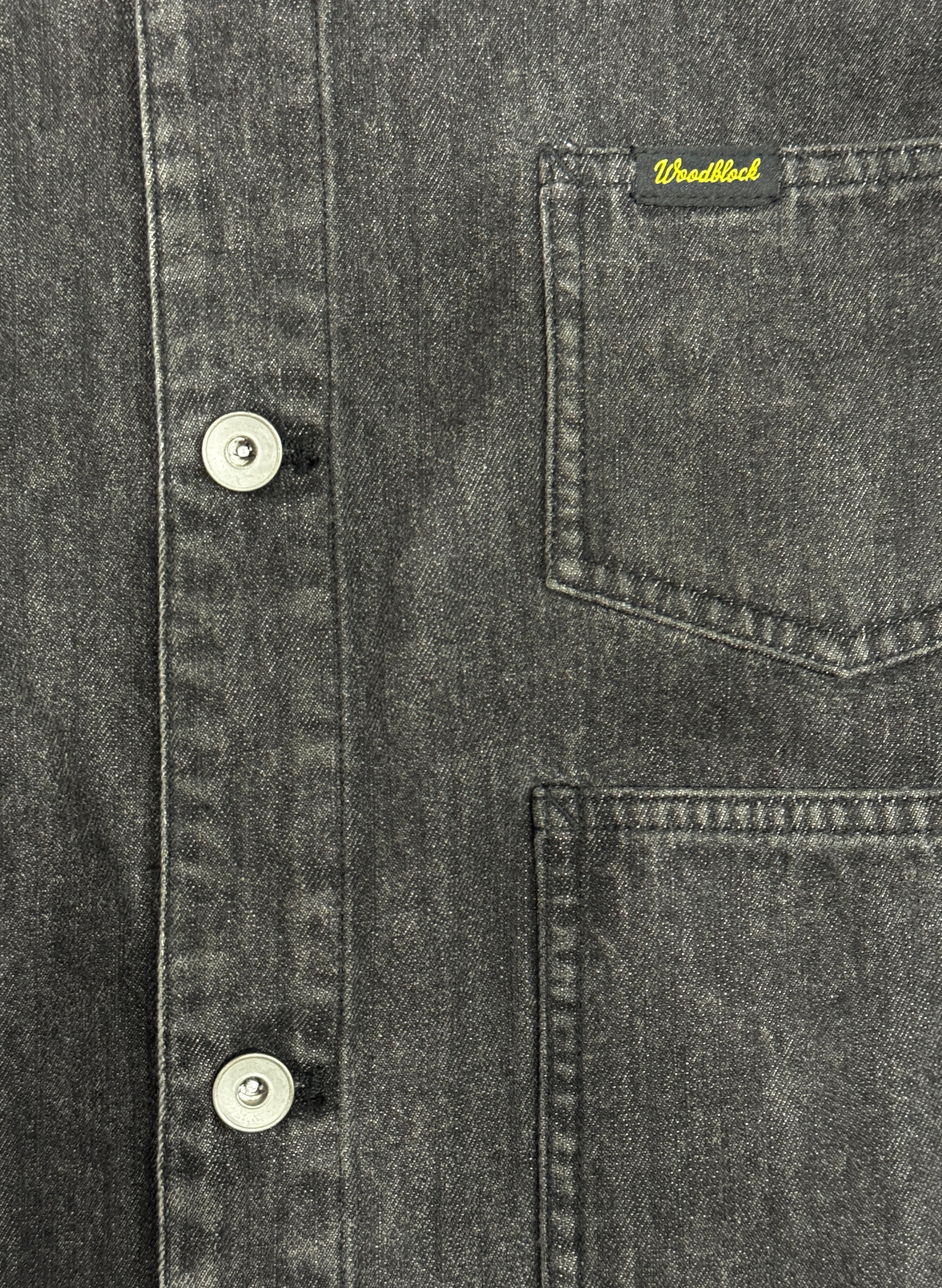 WOODBLOCK DENIM ENGINEER JACKET BLACK (WB-24AW-002)
