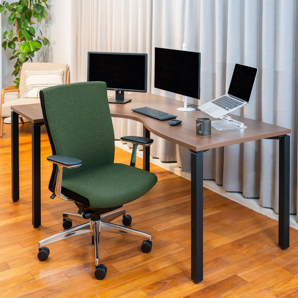 WORKFIT ワークフィット／120°ブーメランテーブル／キャスター脚