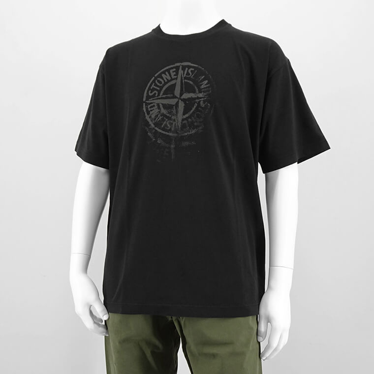 ストーンアイランド STONE ISLAND メンズ Tシャツ ブラック ホワイト