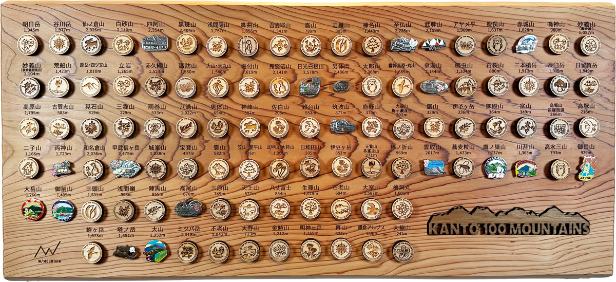 100名山バッジ セット 100名山バッジ セット 百名山バッジ盤 | W/MOUNTAIN