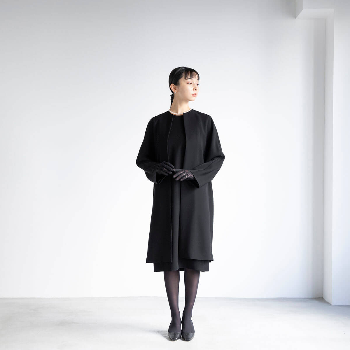 ノーカラー ロングコートジャケット - SAQUI - weeksdays