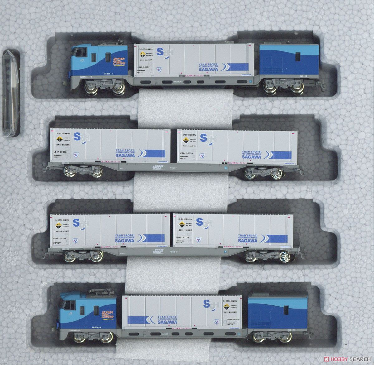 M250系 スーパーレールカーゴ (新デザインコンテナ) 基本セット(4両