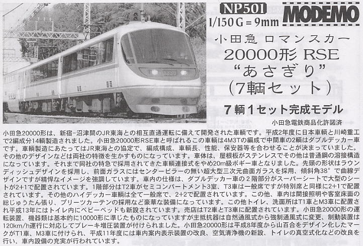 小田急 ロマンスカー 20000形 RSE “あさぎり” (7両セット) (鉄道模型