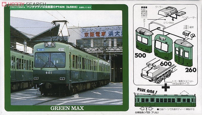 バリエーションキット 京阪 500・600形 2輌編成 未塗装トータルセット