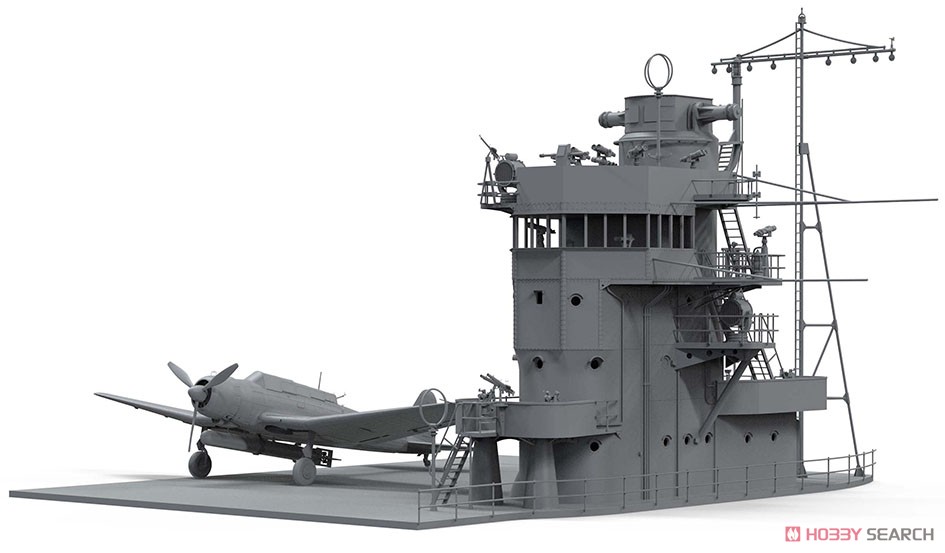 日本海軍 空母 赤城 艦橋 w/飛行甲板 + 九七式艦上攻撃機 (プラモデル