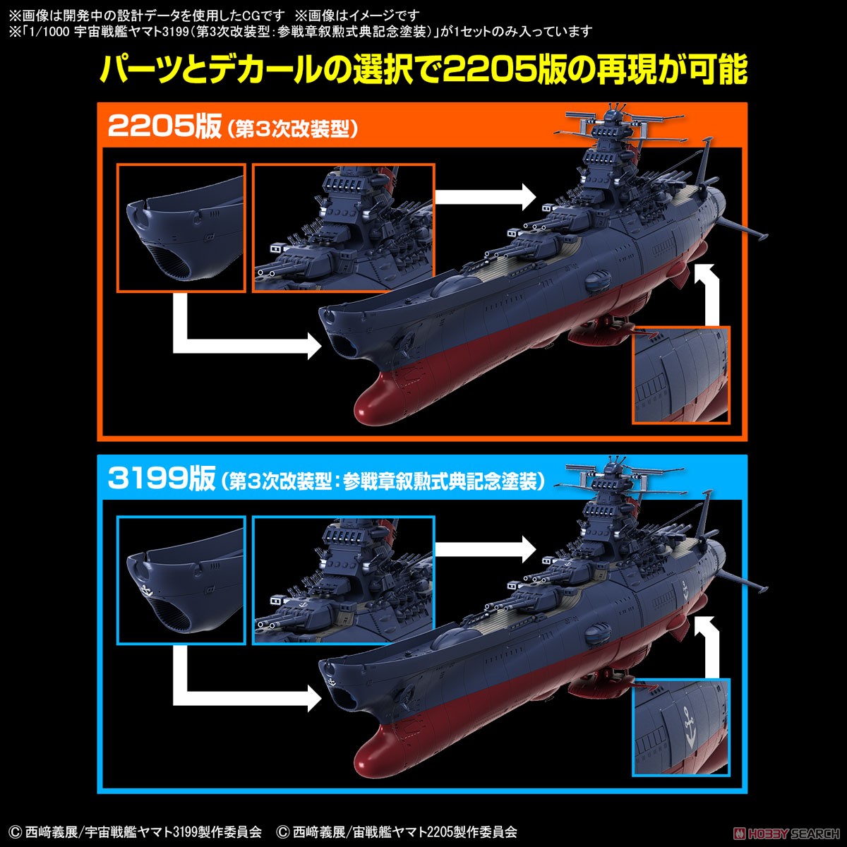 宇宙戦艦ヤマト3199(第3次改装型：参戦章叙勲式典記念塗装) (1/1000