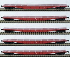 16番(HO) チキ5500ロングレール積載具付増結2両セット・チキ塗装：黒