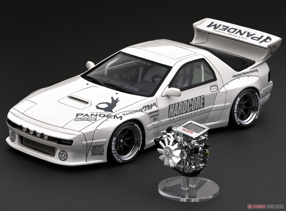 PANDEM RX-7 (FC3S) White With Engine (ミニカー) - ホビーサーチ