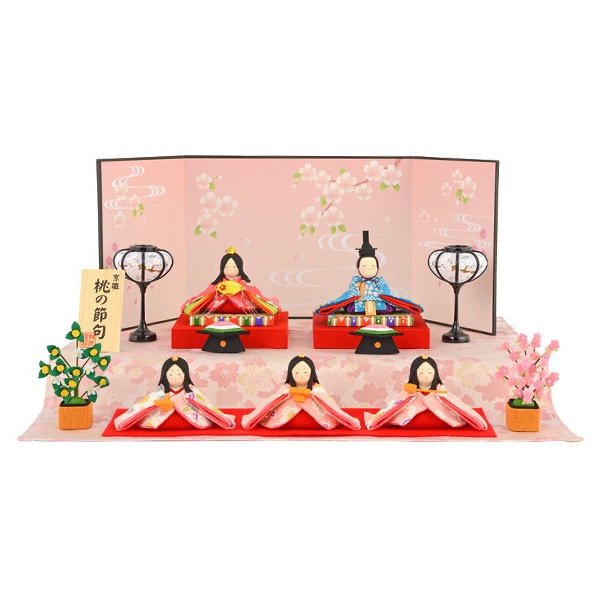 ひな人形 雛段飾り 五人飾り京雛 桃の節句 ほほえみ桜雛 | 西松屋