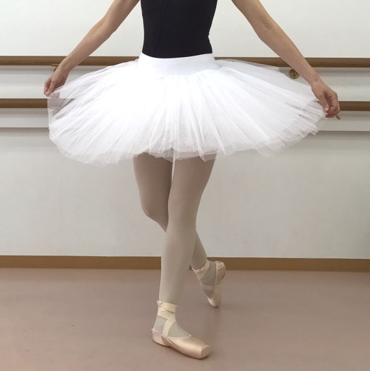 Ting】バレエ練習用衣装☆ホワイトのチュチュボンスカート (クラシック