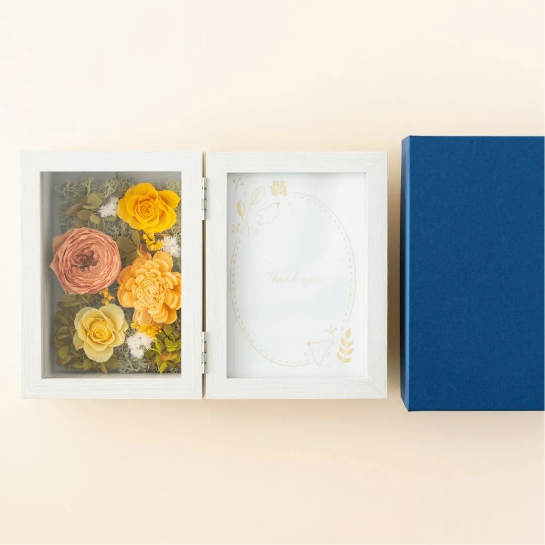 プリザーブドフラワーのフォトフレーム＜イエロー＞｜暦生活｜日本の