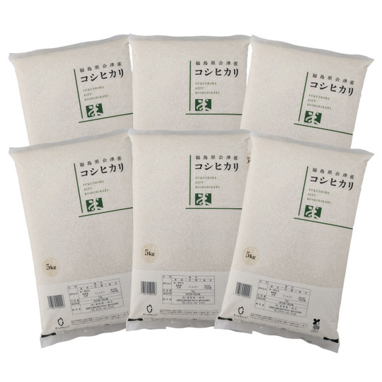 令和7年 会津産 コシヒカリ 精米 30kg（5kg×6）お米 会津の米蔵 とく