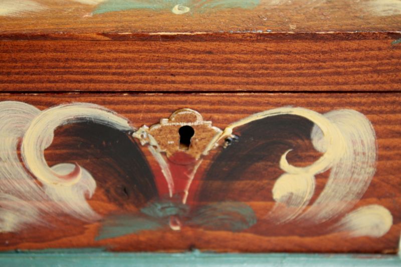 北欧アンティーク 伝統柄/木箱 鍵付き 北欧雑貨coco varie