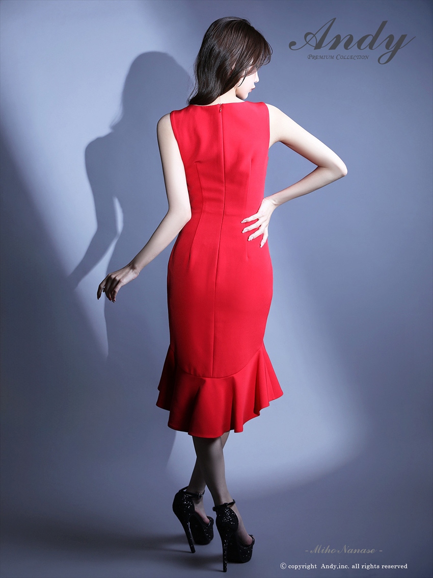 ノースリーブ・フリル・アシンメトリー・トライアングルカット・ミニ