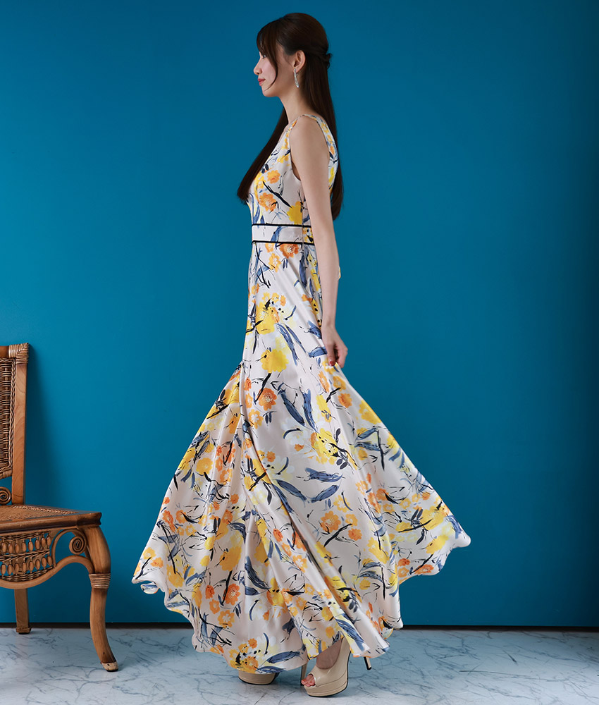 花柄ロングドレス/エルケイ - カラードレス