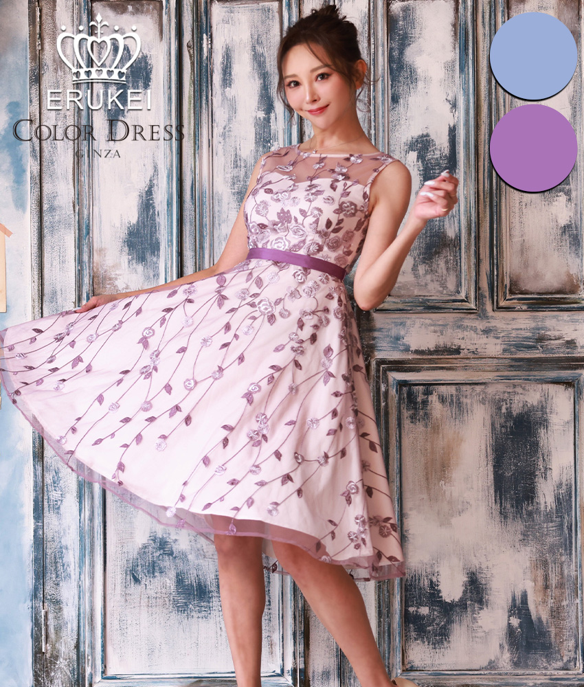 新品 組曲 ワンピース 花柄刺繍 紫 フォーマル 120-130 kumikyoku