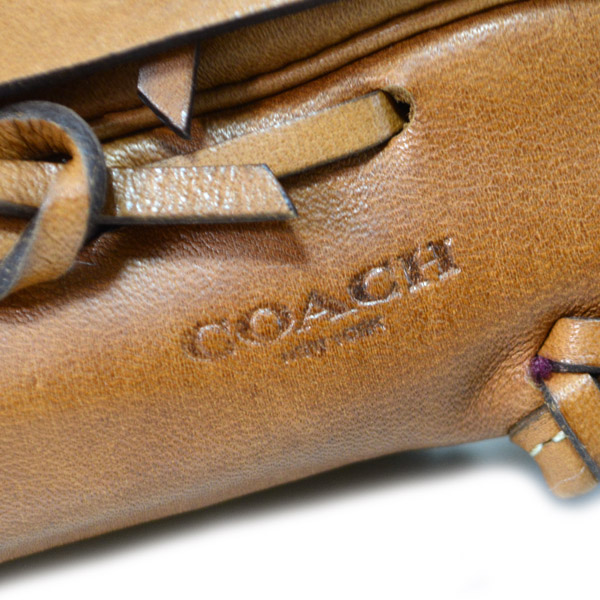 COACH】コーチ レザー ベースボール 野球 ミッド グローブ サドル