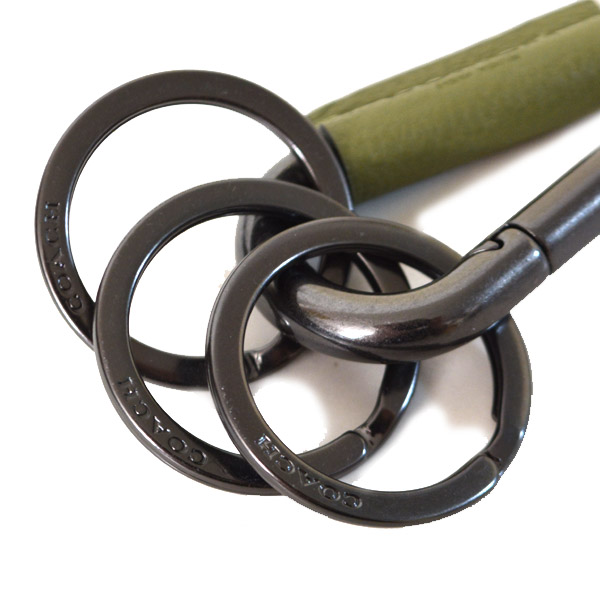 COACH】コーチ ロゴ レザー カラビナキーフォブ キーホルダー