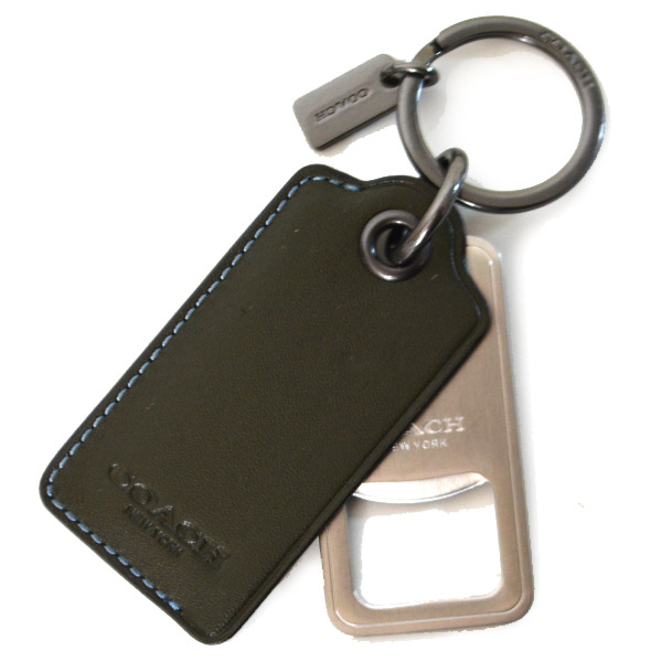 COACH】コーチ レザー ボトル オープナー 栓抜き レザー キーリング