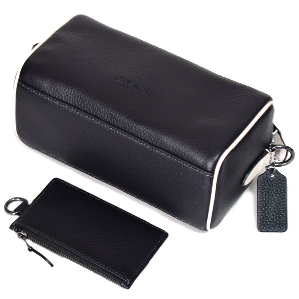 COACH】コーチ ぺブルレザー ロゴ アクセル コインケース ポーチ付き