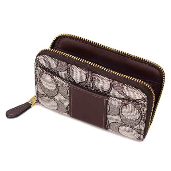 COACH】コーチ カードケース ジャガード レザー シグネチャー