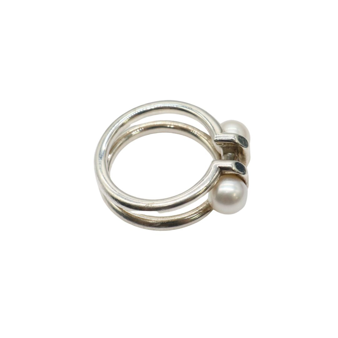 Tiffany & Co.【ティファニー】ハードウェア ダブルパール リング