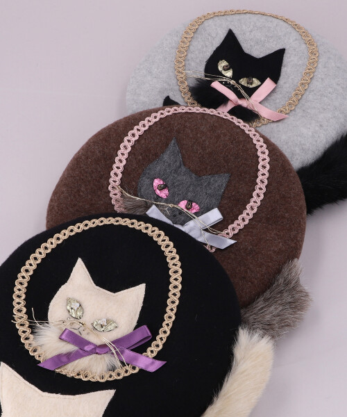 鏡の国のNECOベレー(ONESIZE BLACK): ベレー帽子通販｜CA4LA公式