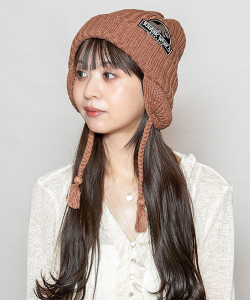 JURASSIC WORLD｜CA4LA KNIT CAP(ONESIZE BROWN): ニットキャップ帽子