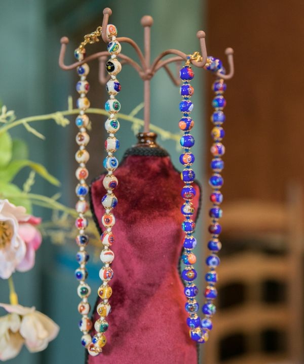 ベネチアンガラス】ミルフィネックレス(WHITE): 『欧州航路』