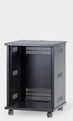 15U スチール製AVワゴン（組立式・扉なし）｜CWZK-15-DN｜カナレ電気