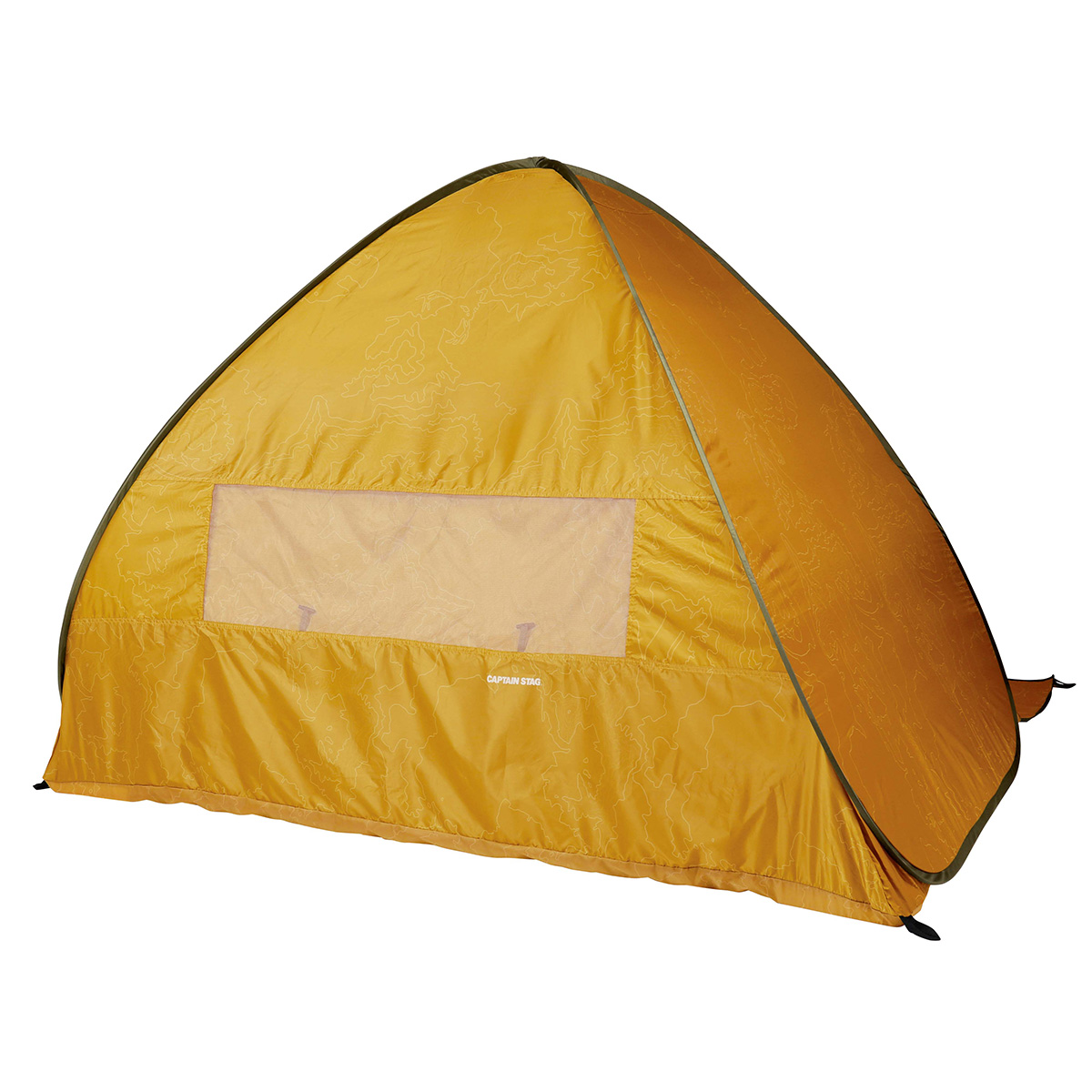 キャンプアウト ポップアップテントフルクローズ（オールドイエロー