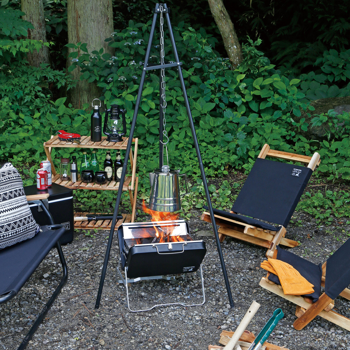 CSブラックラベル V型ファイアグリル ＜ワイド＞ - アウトドア