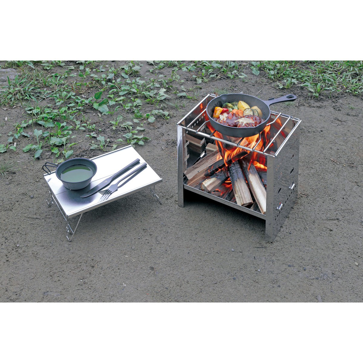 カマド スマートグリル A4型 ＜3段階調節＞ - アウトドア・キャンプ