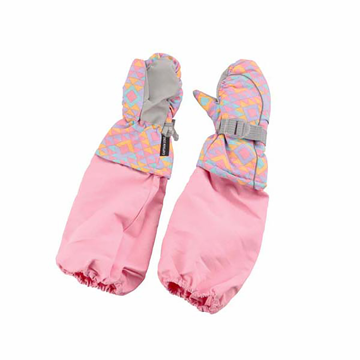 防寒グローブ アームカバー付 ミトン ジュニア(ピンク)＜JM