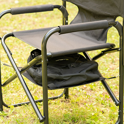 棚モック付きアルミディレクターチェア（ブラック） - アウトドア
