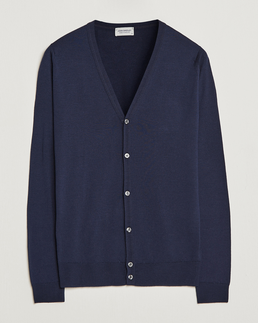 John Smedley Petworth Extra Fine Merino Cardigan Midnight at