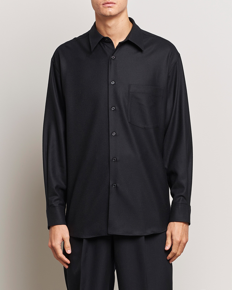 Auralee Super Light Wool Shirt Black at CareOfCarl.com